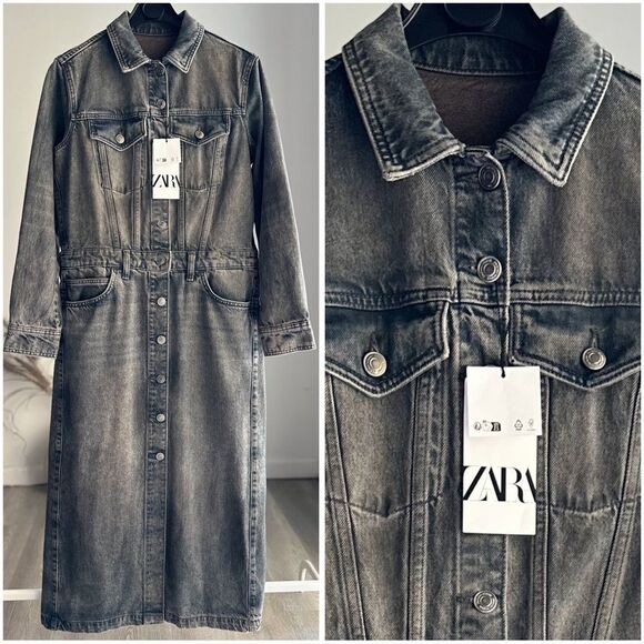 ZARA DENIM SHIRTDRESS ZW COLLECTION - Picture 1 of 15
